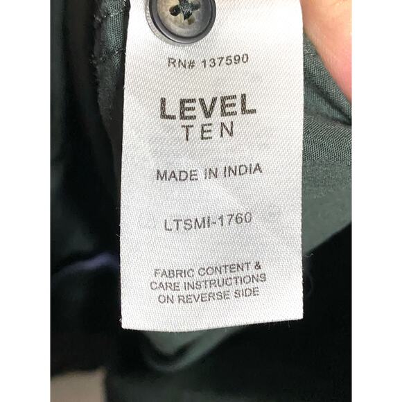 Level Ten Geometric Button Shirt Mens M Triangles X's Preppy Casual Artsy Retro - Picture 8 of 9